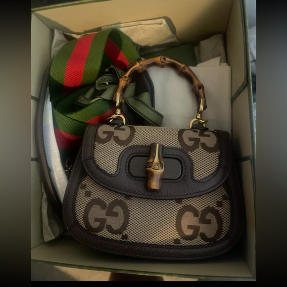 Gucci Bamboo 1947 Jumbo GG Mini Bag - Picture 1 of 15